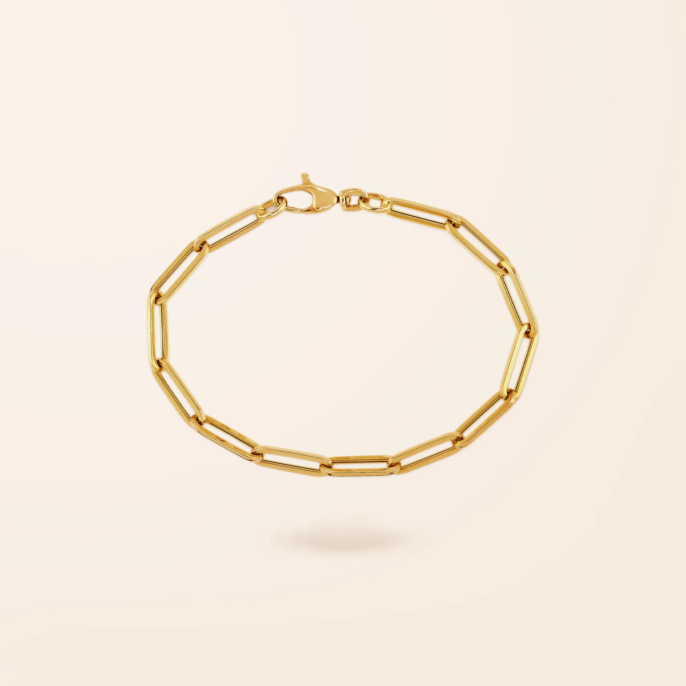 10K Gold Large Paper Clip Bracelet