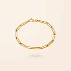 10K Gold Large Paper Clip Bracelet