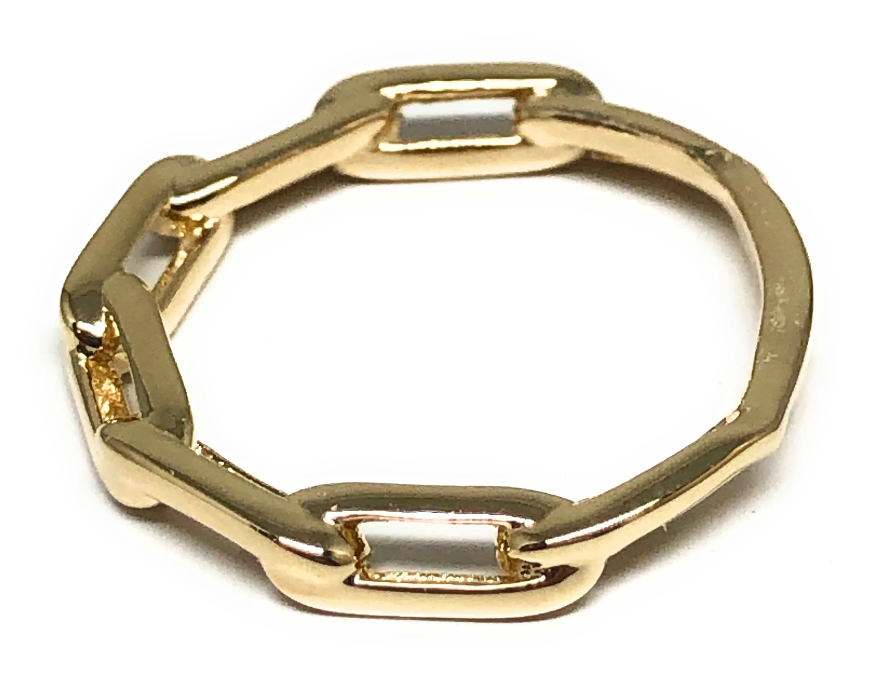 10k Solid Gold Paper Clip Link Band Ring (FC 122)