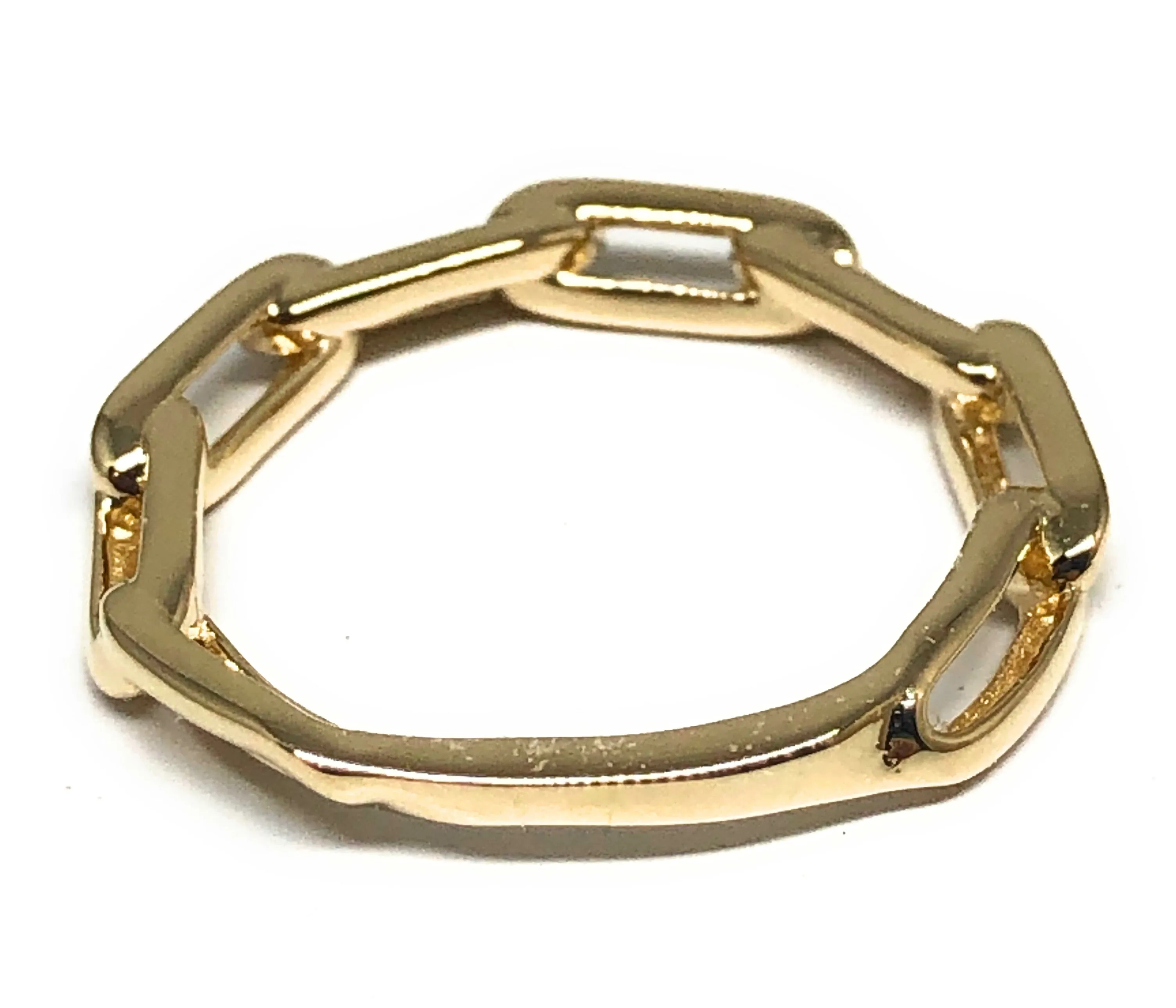 10k Solid Gold Paper Clip Link Band Ring (FC 122)