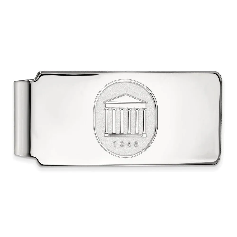 10k White Gold U of Mississippi Crest Money Clip