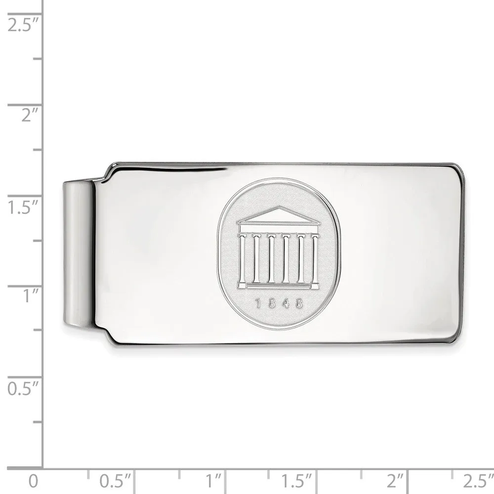 10k White Gold U of Mississippi Crest Money Clip