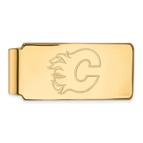 10k Yellow Gold NHL Calgary Flames Money Clip