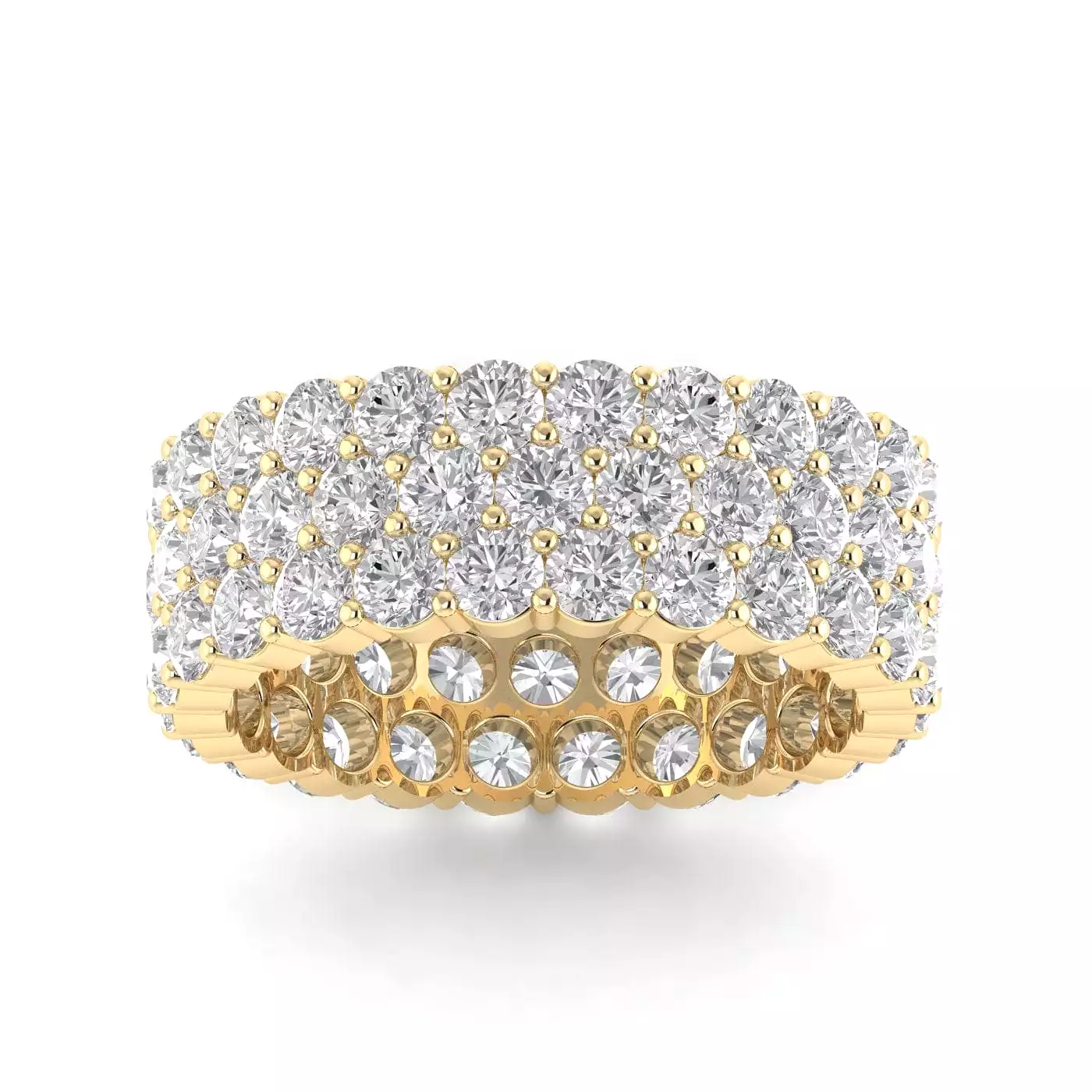 14K & 18K Gold Band of Diamond Eternity Ring, Lab Grown 5 ct