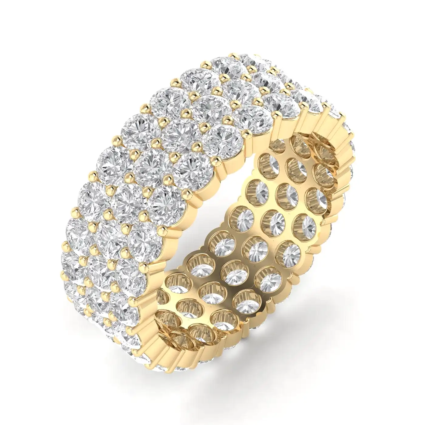 14K & 18K Gold Band of Diamond Eternity Ring, Lab Grown 5 ct