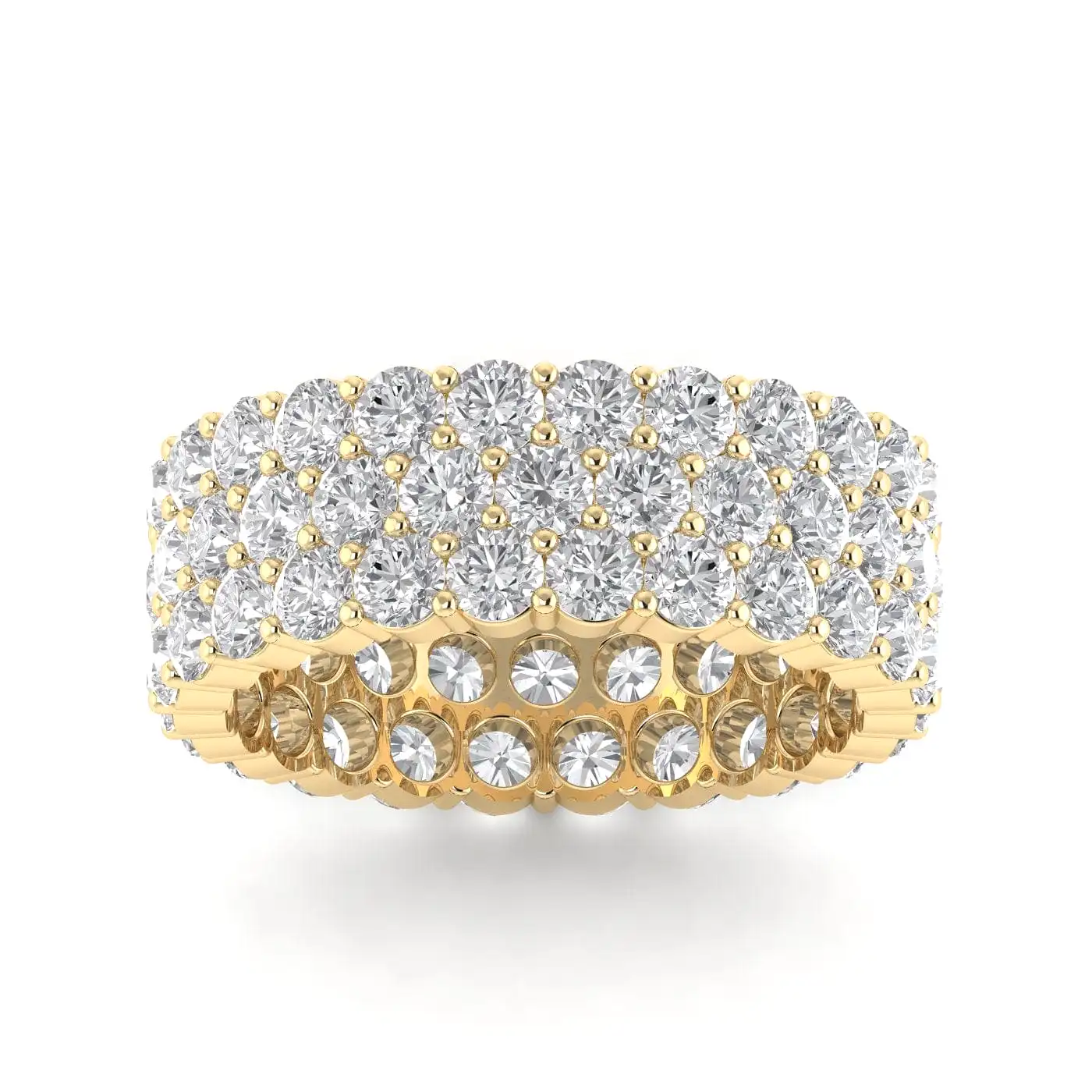 14K & 18K Gold Band of Diamond Eternity Ring, Lab Grown 8.1 ct