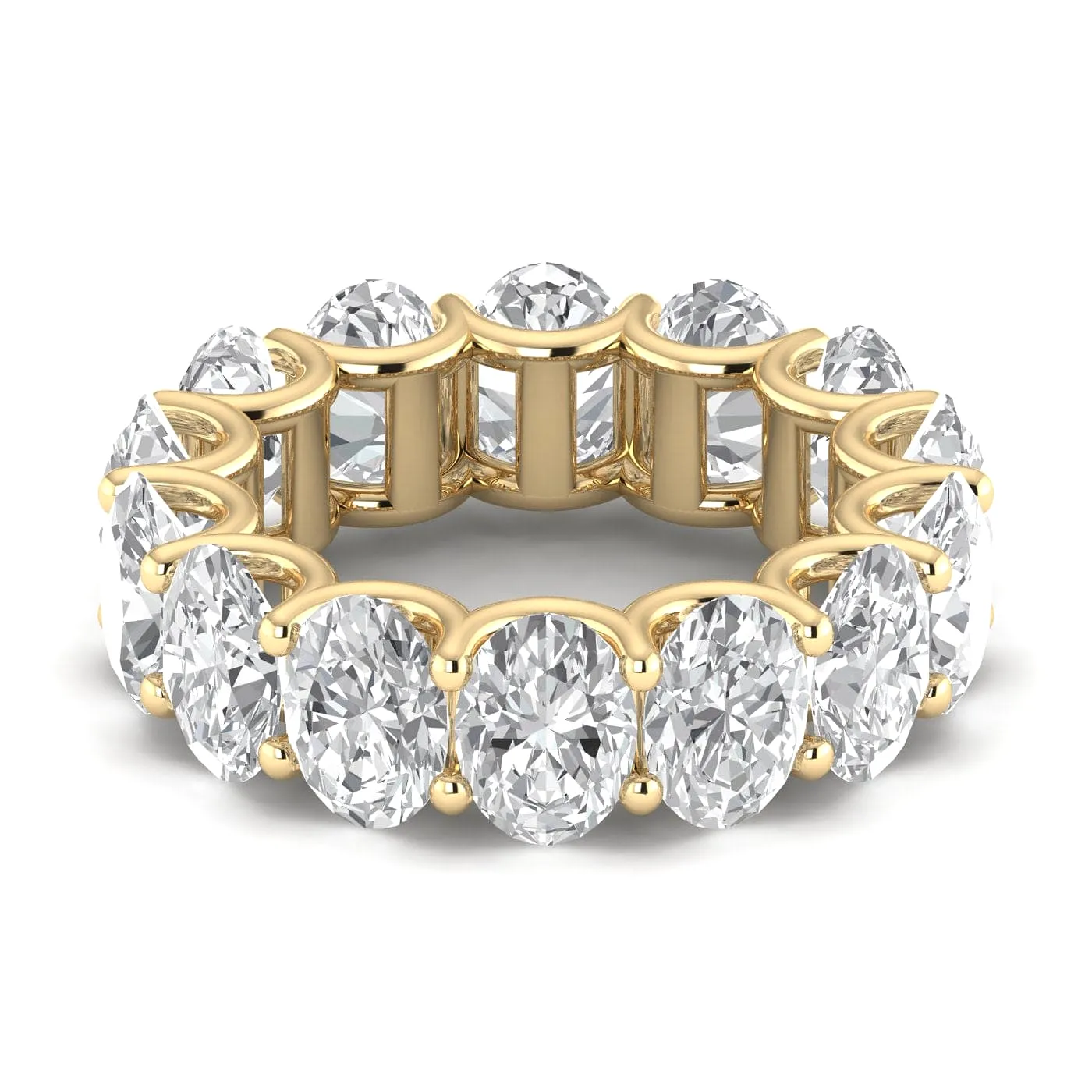 14K Gold Oval Diamond Eternity Band, Lab Grown