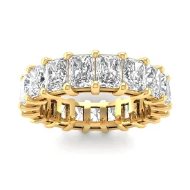 14K Gold Princess Cut Diamond Eternity Ring, Lab Grown