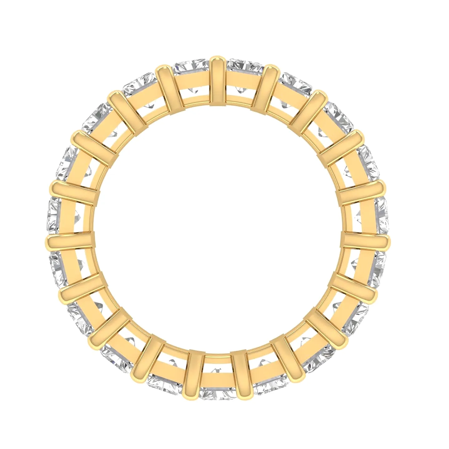 14K Gold Princess Cut Diamond Eternity Ring, Lab Grown