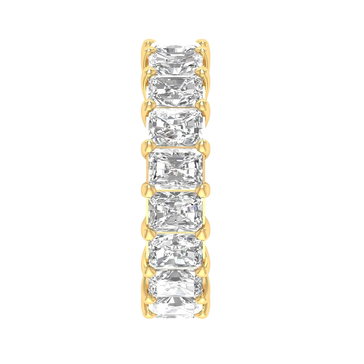 14K Gold Princess Cut Diamond Eternity Ring, Lab Grown