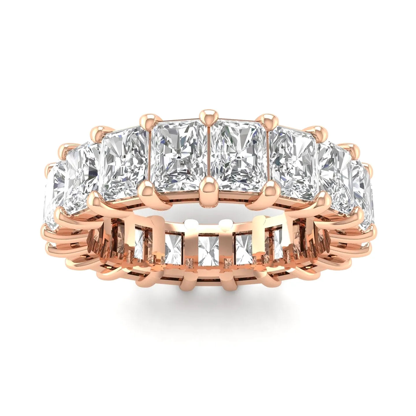 14K Gold Princess Cut Diamond Eternity Ring, Lab Grown