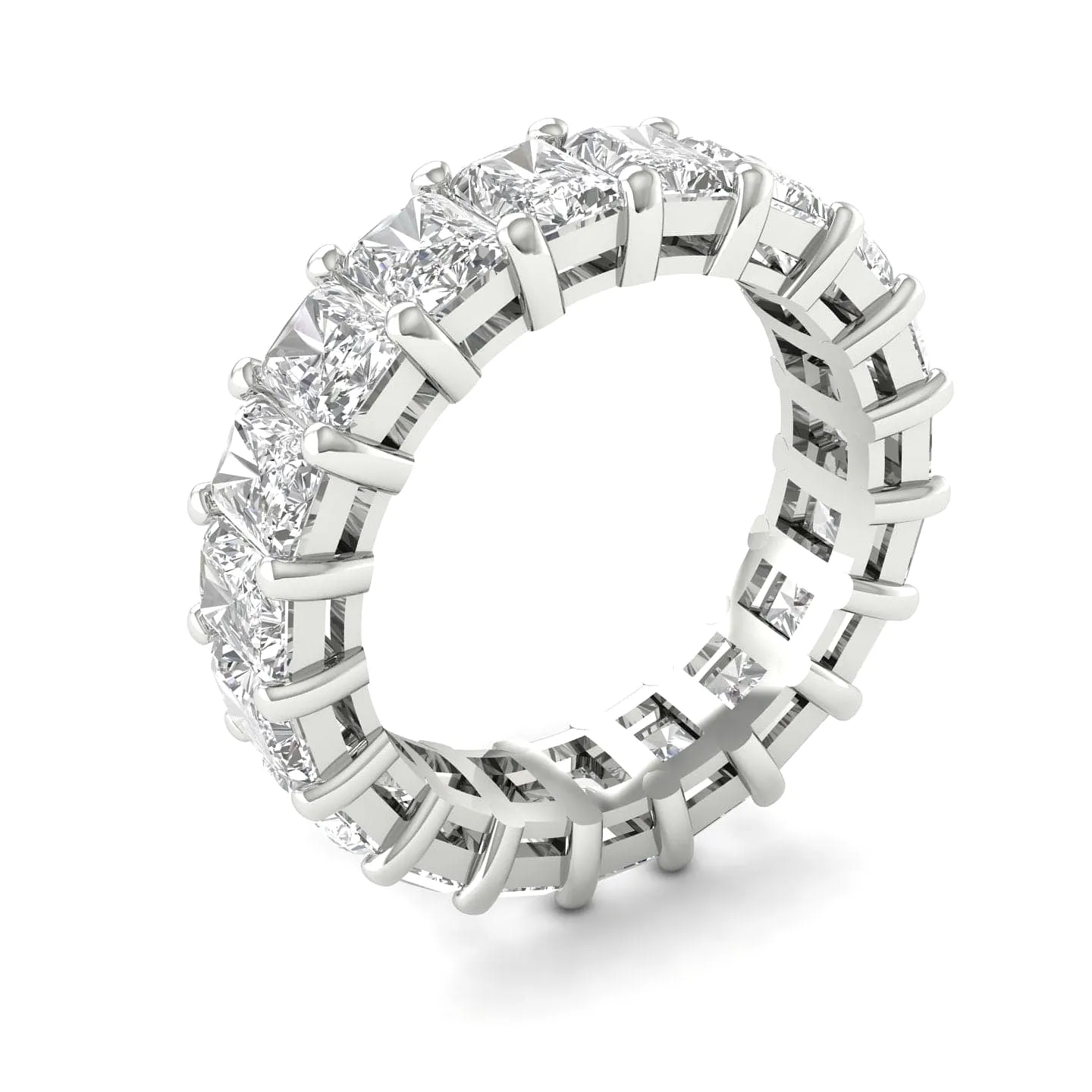 14K Gold Princess Cut Diamond Eternity Ring, Lab Grown