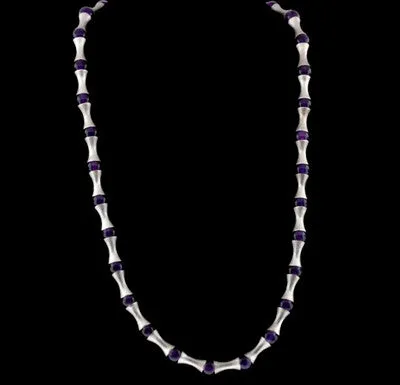 18Kt Amethyst Necklace & Bracelet Set