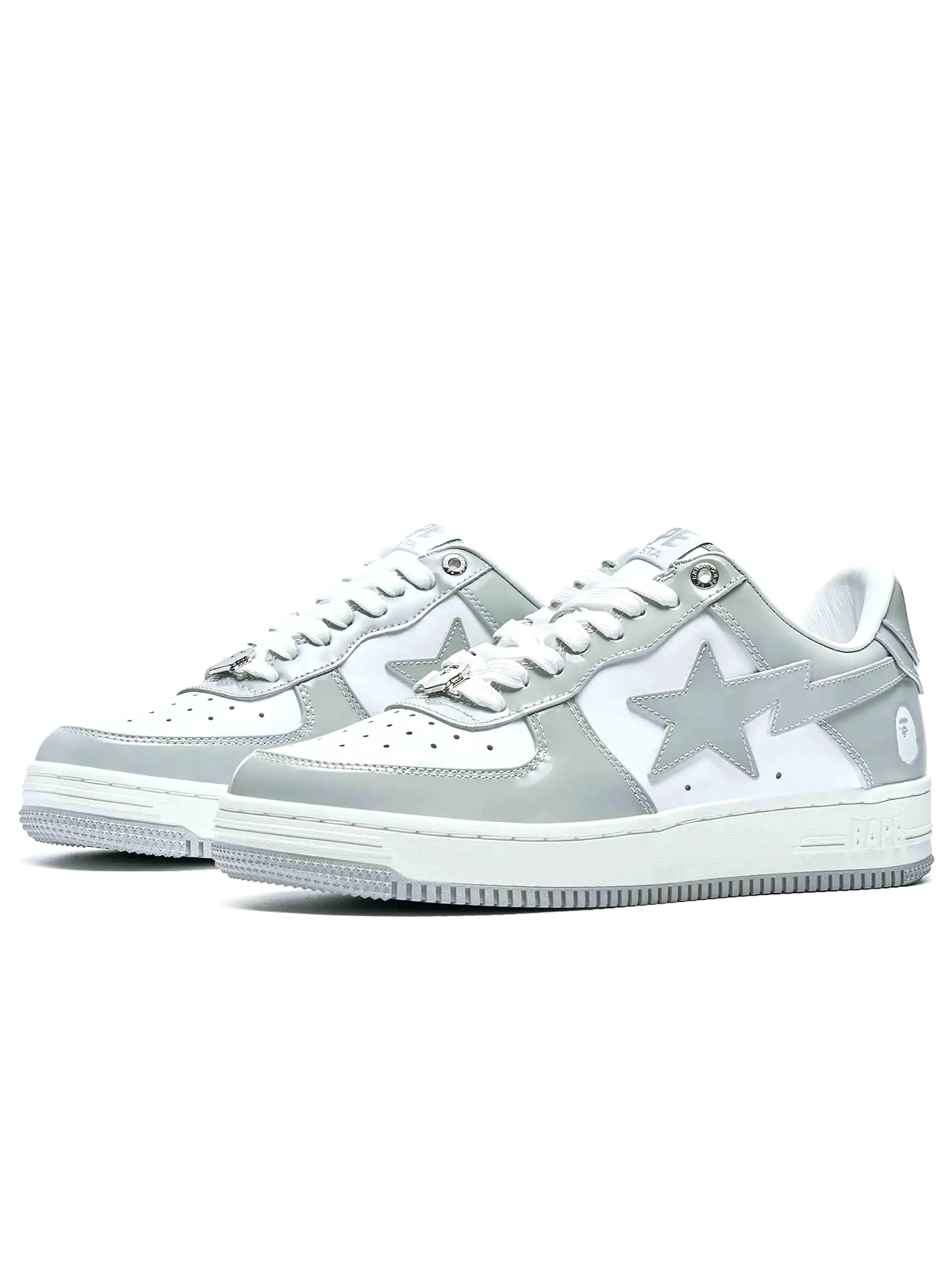 A Bathing Ape Bape Sta Patent Leather White Grey (2023)