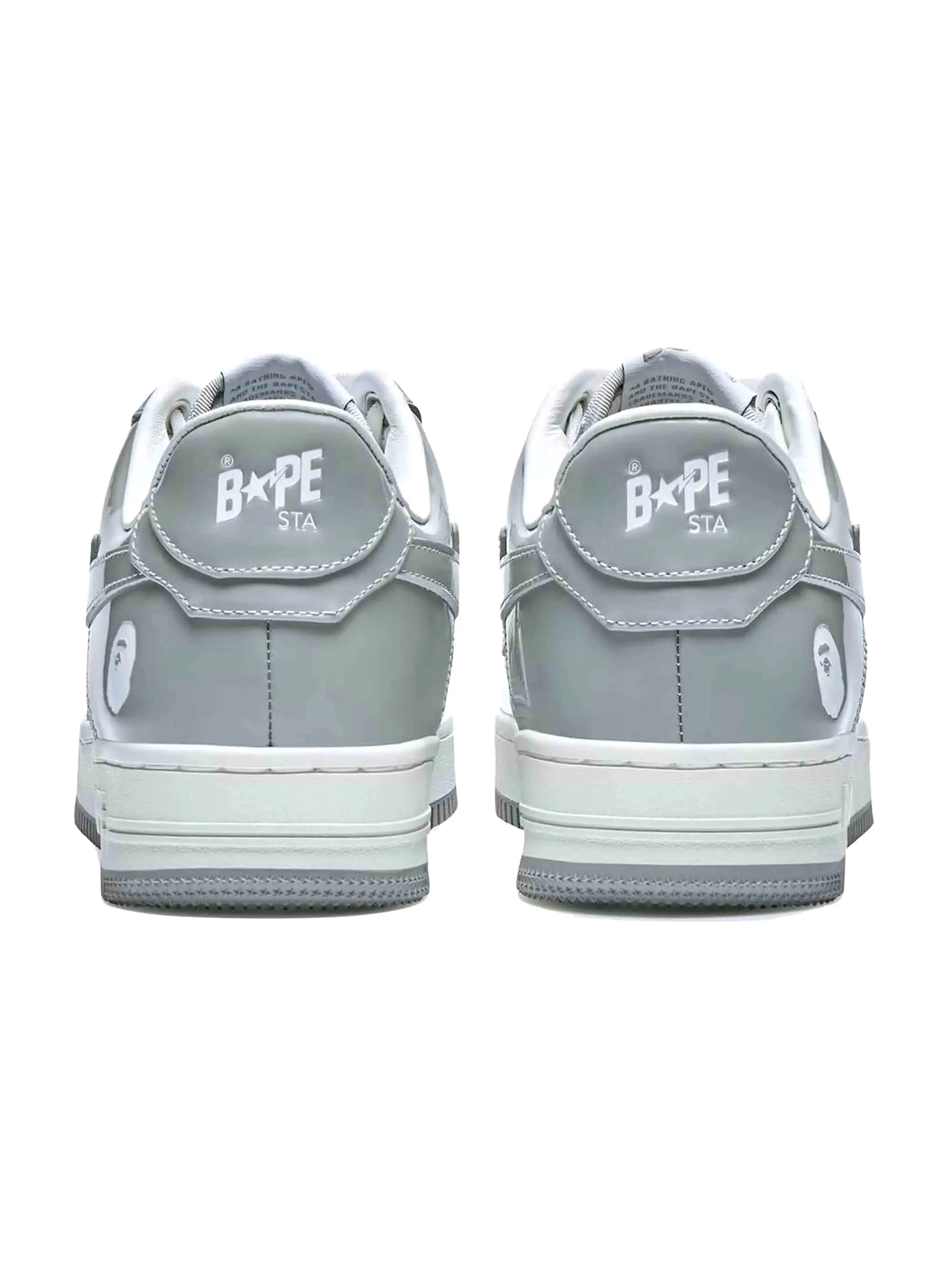 A Bathing Ape Bape Sta Patent Leather White Grey (2023)