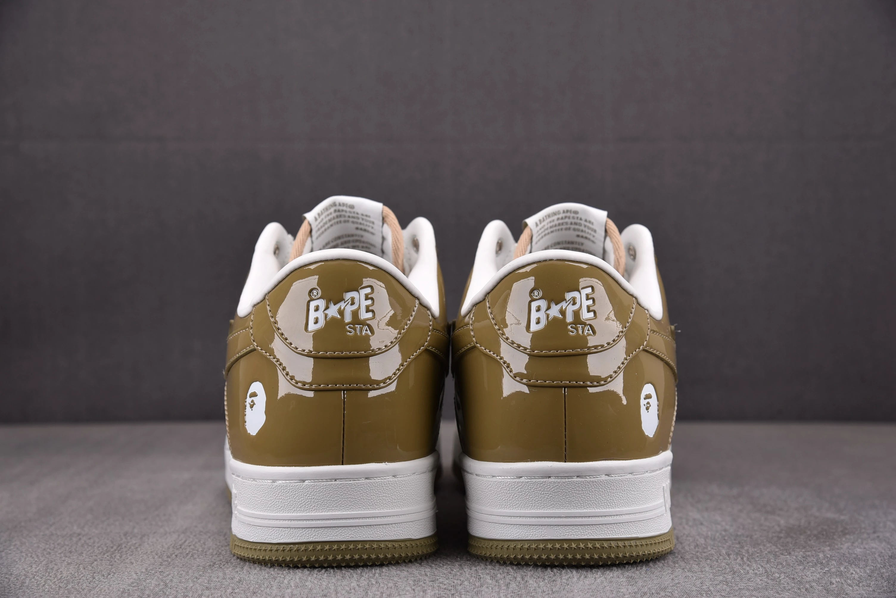 A Bathing Ape Bape Sta Patent Leather White Khaki (2023)