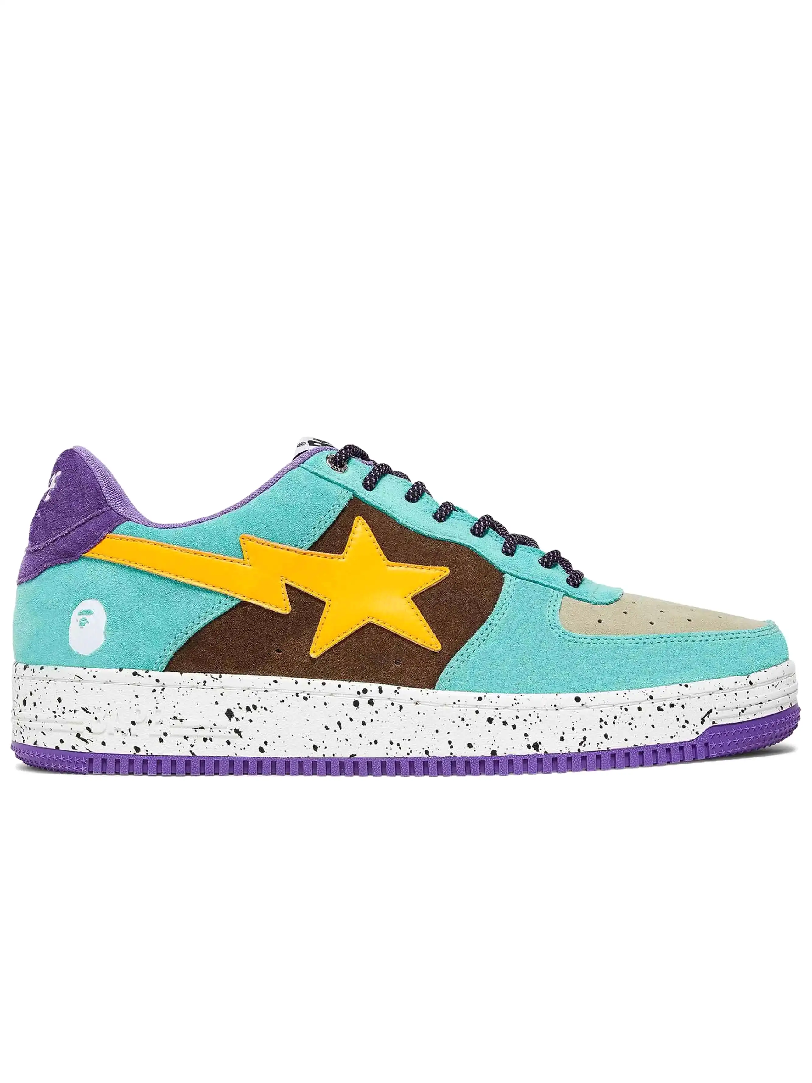 A Bathing Ape Bape Sta Teal Brown Yellow Suede