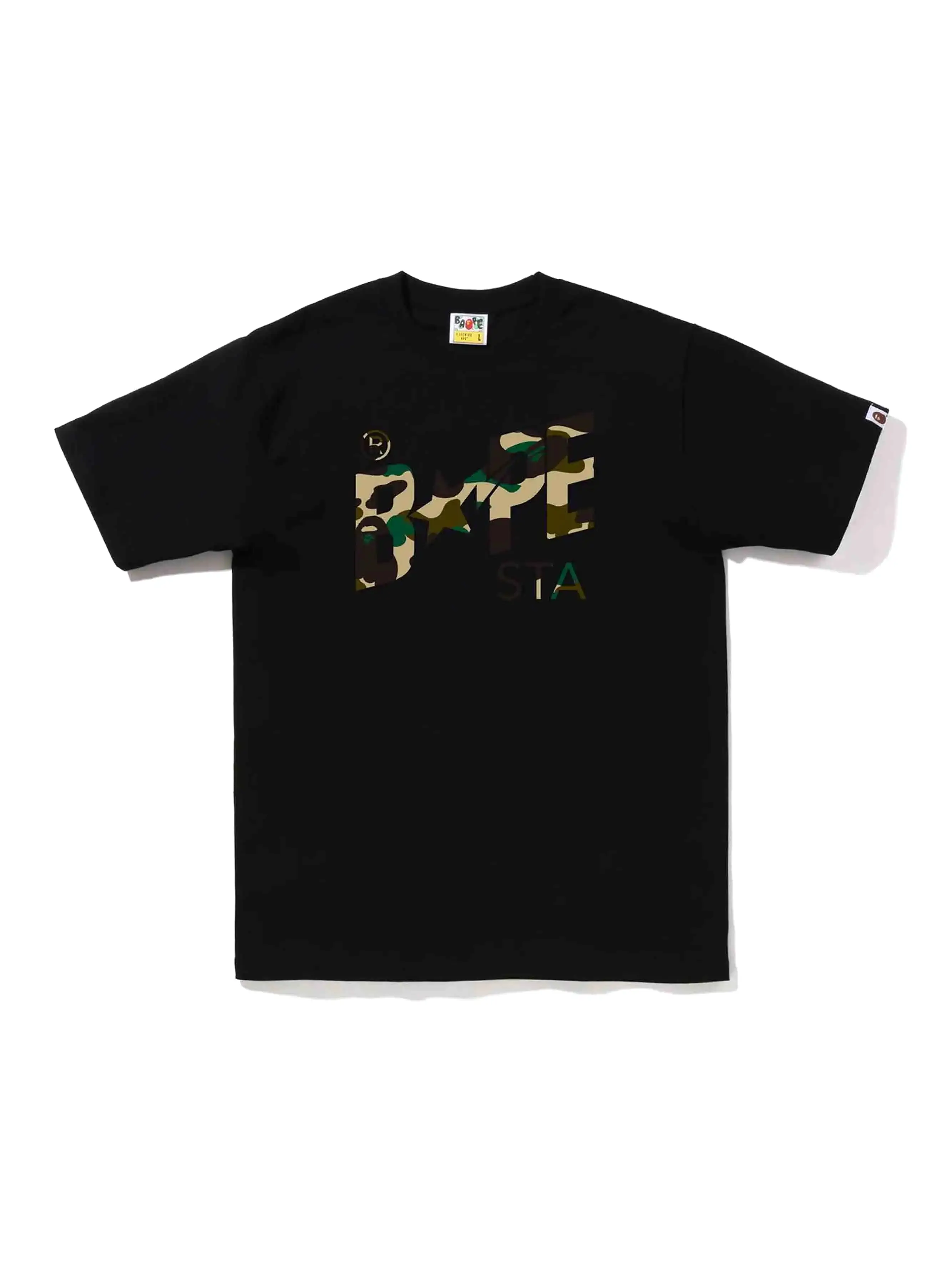 A Bathing Ape Camo BAPE STA Logo Tee Black/Yellow