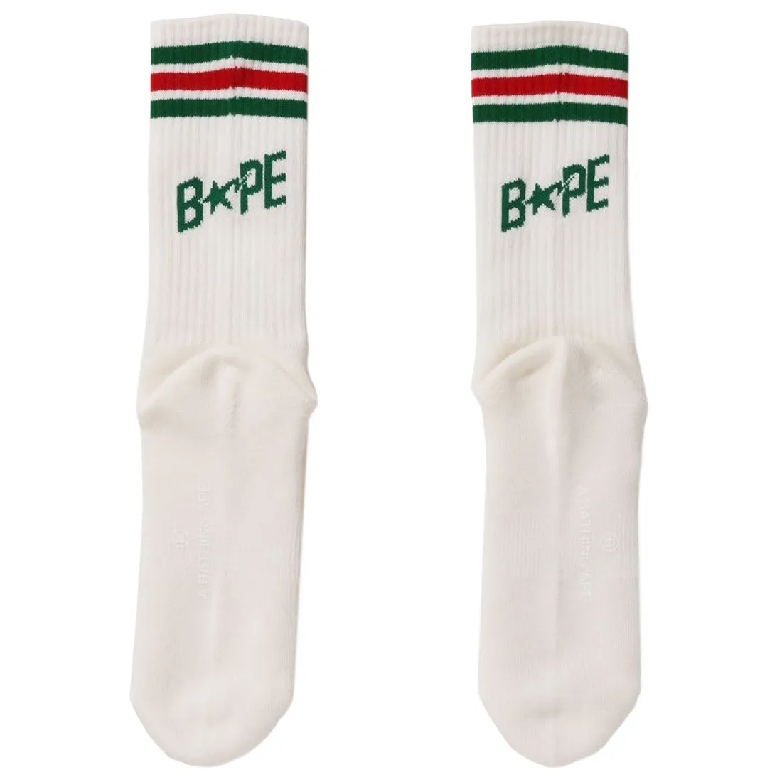 A Bathing Ape Men Bape Sta Line Socks (green)