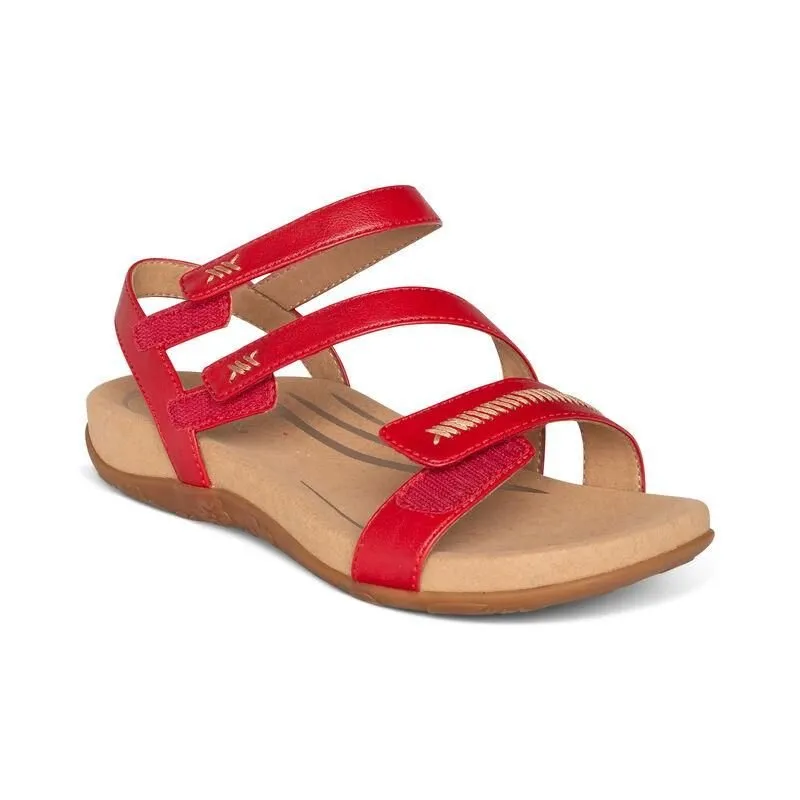 Aetrex Gabby Adjustable Quarter Strap Sandal Red