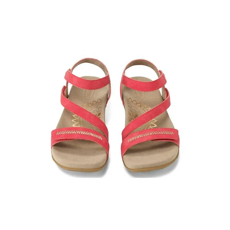 Aetrex Gabby Adjustable Quarter Strap Sandal Red