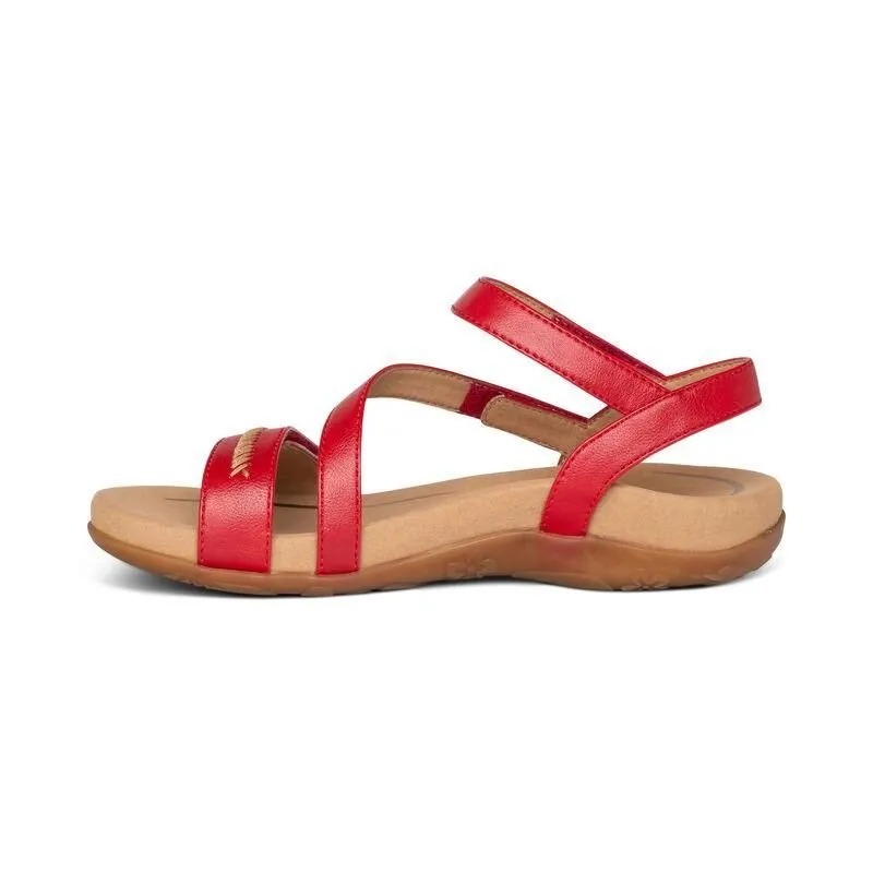 Aetrex Gabby Adjustable Quarter Strap Sandal Red