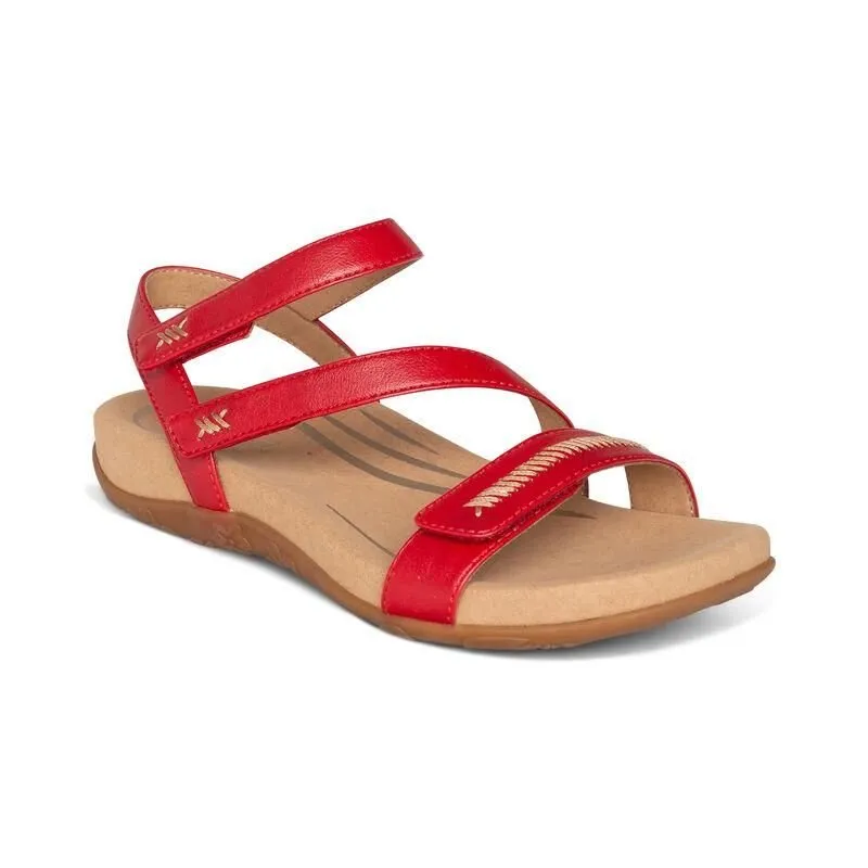 Aetrex Gabby Adjustable Quarter Strap Sandal Red