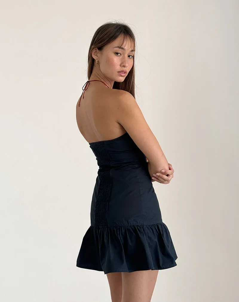 Alden Mini Dress in Tap Shoe Black