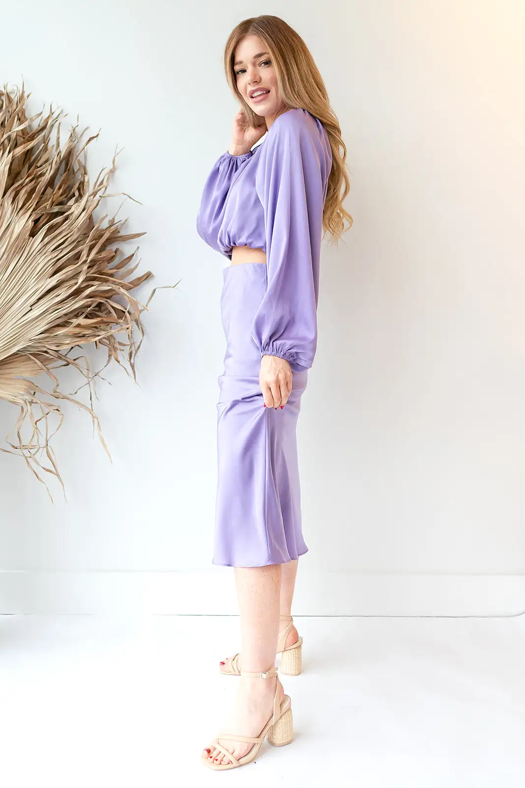 amethyst satin top