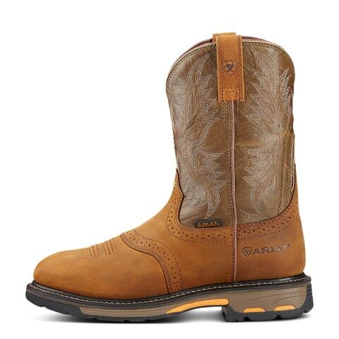 Ariat Men's WorkHog Pull On Work Boot in Aged Bark