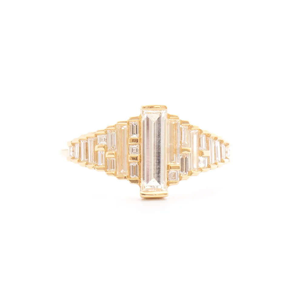 Baguette Diamond Ring with Gradient Diamonds