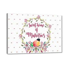 Beautiful Floral Personalized Door Plate Design - Tiara Style