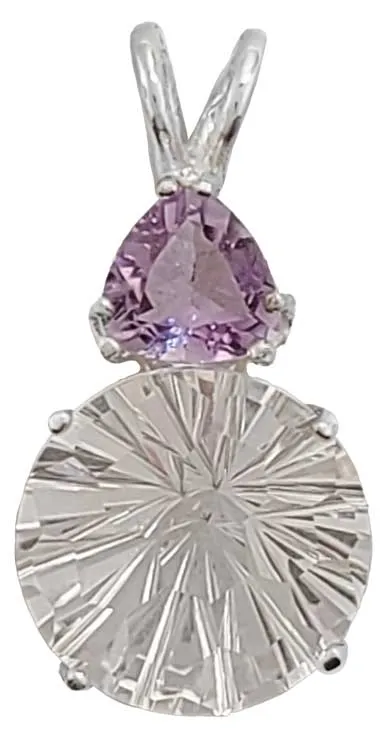 Clear Quartz Super Nova? with Trillion Cut Amethyst