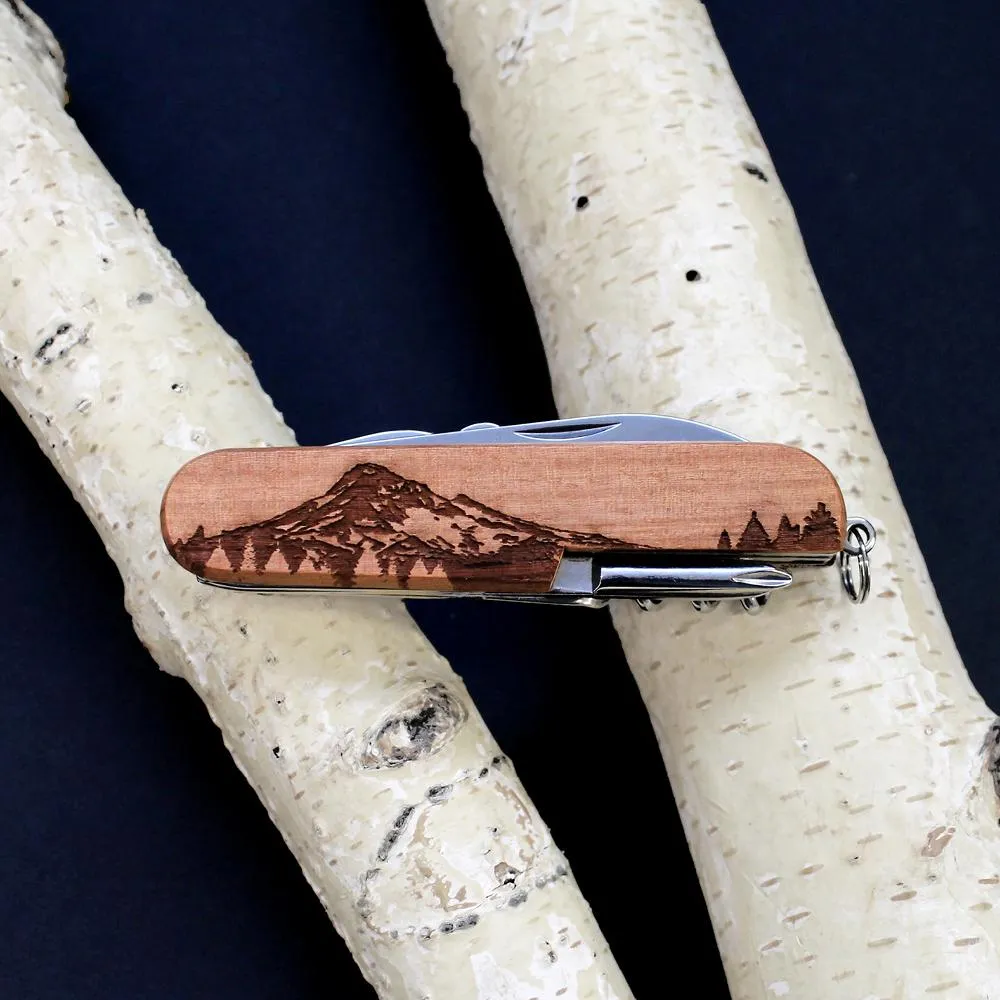 Customizable 7-Tool Pocket Knife with Engraved MT HOOD Design