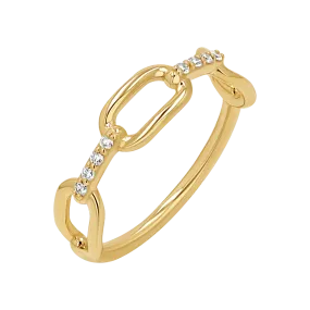 Diamond Bar Paper Clip Link Ring