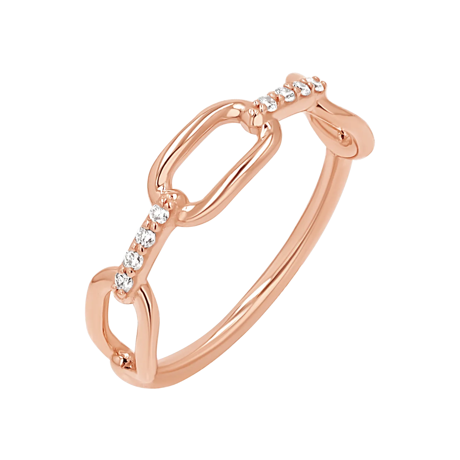 Diamond Bar Paper Clip Link Ring