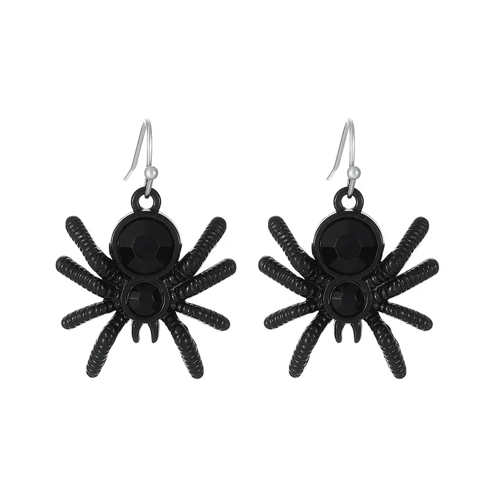 Fashion Big spider Shaped Earrings Punk Gothic Style insect Clip Ear Jewelry