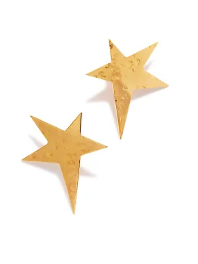 Gold Shooting Star Clip-on Earrings