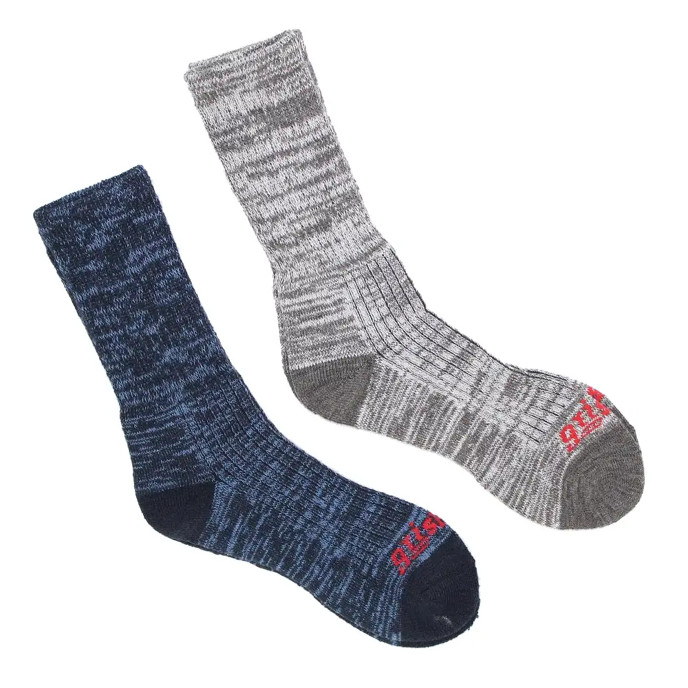 Grisport Mens Ladies Boys Socks 2 Pack Work Boot Wellington Sock Navy Grey 6-12