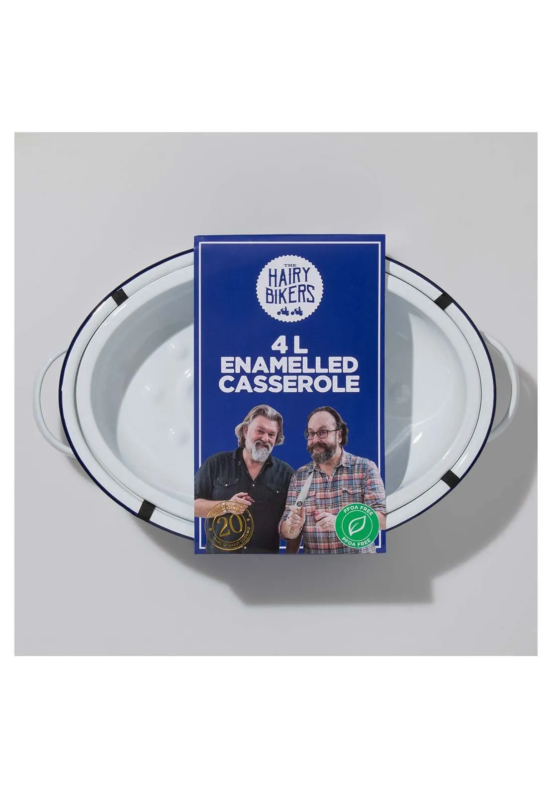 Hairy Bikers Enamelled 4L Casserole Dish - White