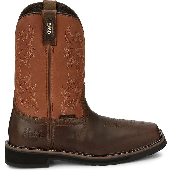 Justin Men's Actuator 11 CT Western Work Boot -Brown- SE4300