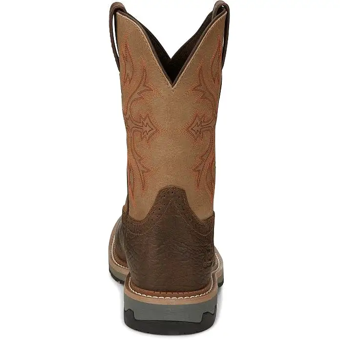 Justin Men's Bolt 11 Comp Toe WP Western Work Boot -Brown- SE4103