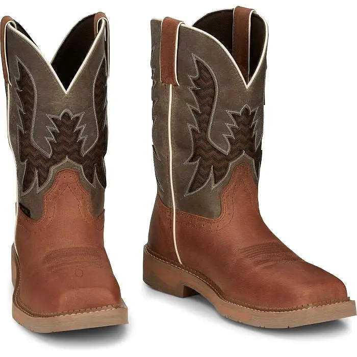 Justin Men's Bolt 11 Nano Comp Toe Western Work Boot -Brown- SE4111