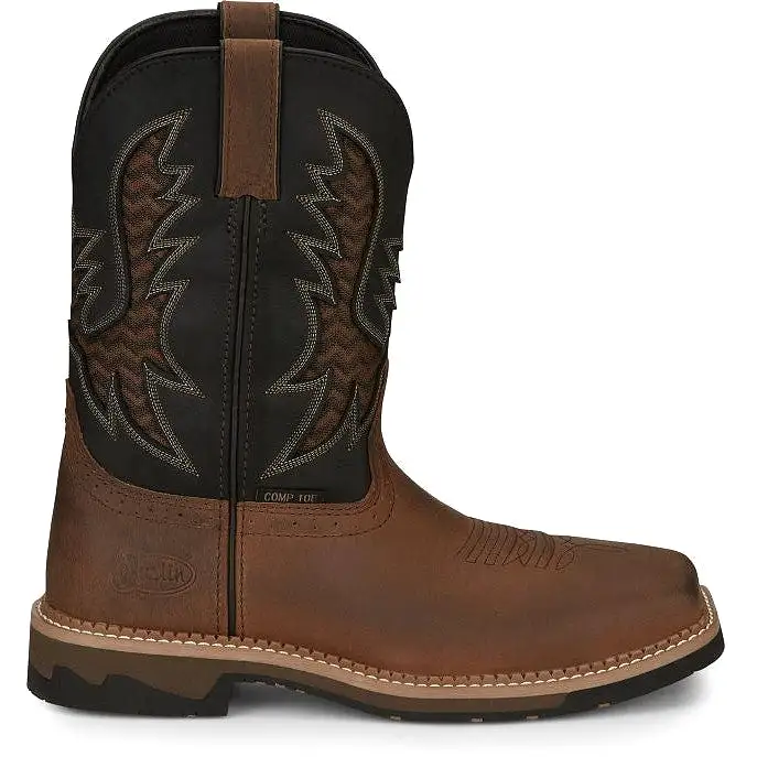 Justin Men's Bolt 11 Nano CT Western Work Boot -Brown- SE4113