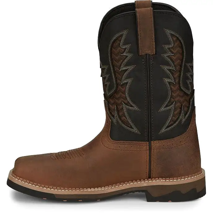 Justin Men's Bolt 11 Nano CT Western Work Boot -Brown- SE4113