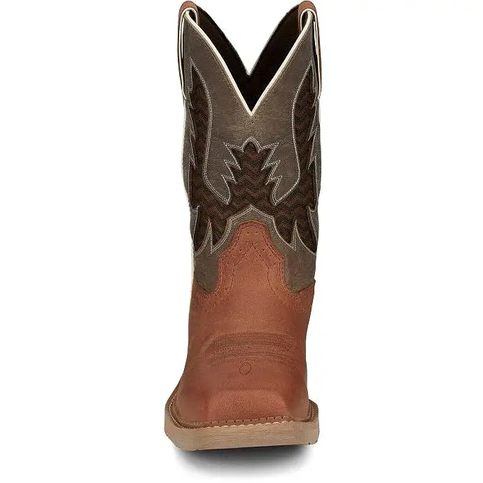 Justin Men's Bolt 11 Square Toe Western Work Boot -Brown- SE4110