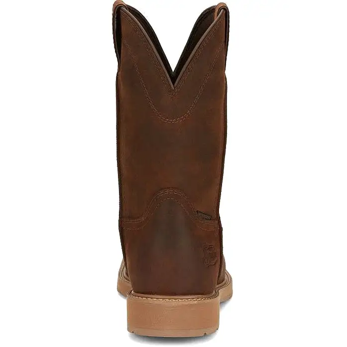 Justin Men's Buster 11 Steel WP Western Work Boot -Brown- SE3101