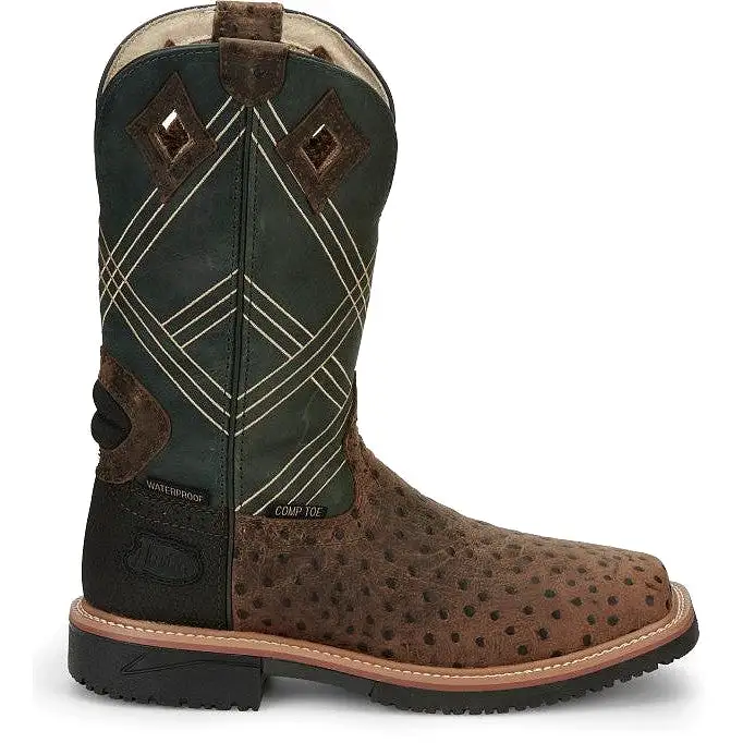 Justin Men's Dalhart 12 Nano Comp Toe Western Work Boot -Brown- SE4217