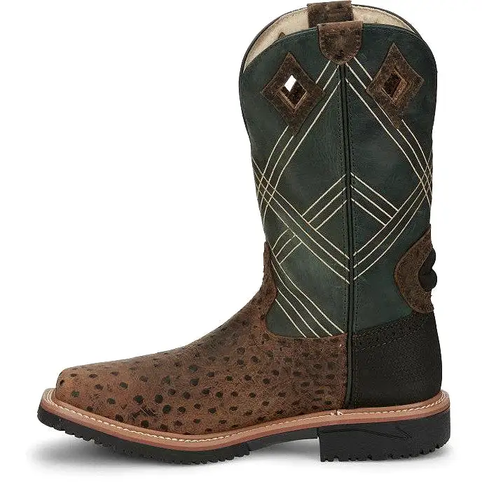 Justin Men's Dalhart 12 Nano Comp Toe Western Work Boot -Brown- SE4217