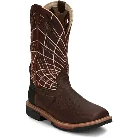 Justin Men's Derrickman 12 Comp Toe Western Work Boot -Brown- SE4835